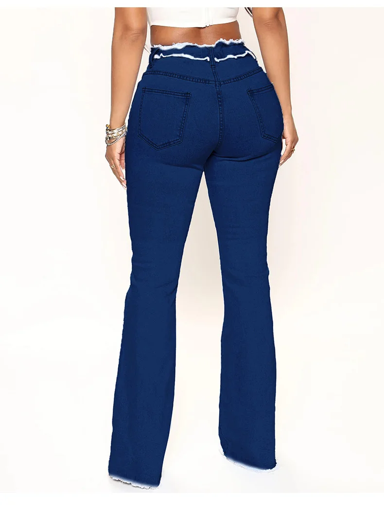 026D – Ladies Slim Fit Long Denim Jeans | Wholesale OEM Private Label Factory