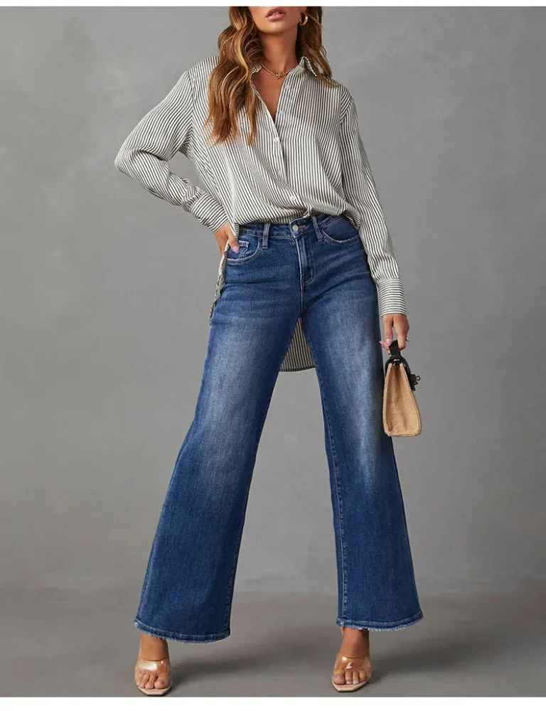 100 - Ladies Straight Fit Long Denim Jeans | Wholesale OEM Private Label Factory