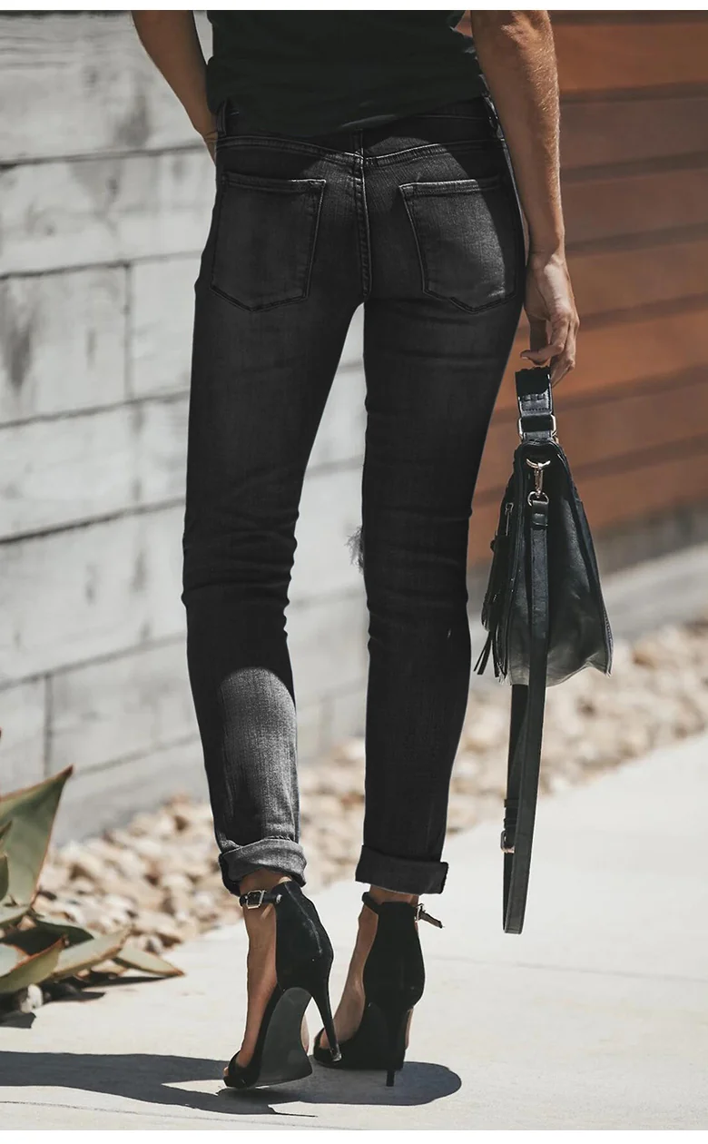 1013 - Ladies Slim Fit Long Denim Jeans | Wholesale OEM Private Label Factory