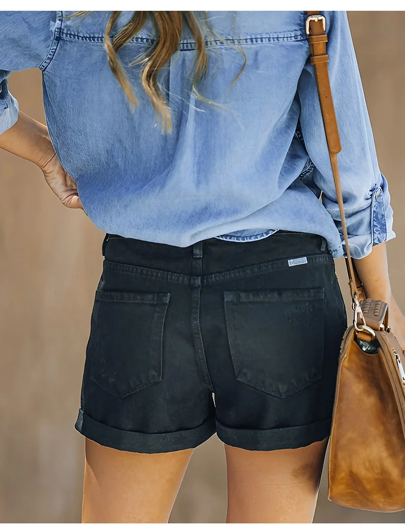 1052D – Ladies Straight Fit Denim Shorts | Wholesale OEM Private Label Factory