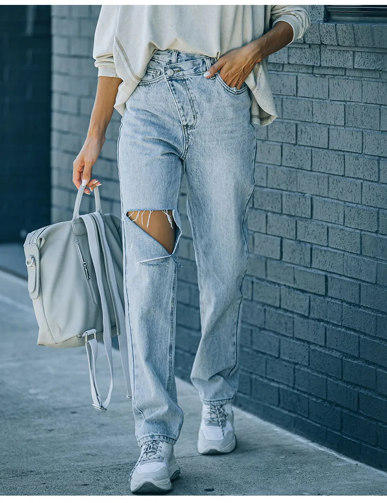 1058 – Ladies Slim Fit Long Denim Jeans | Wholesale OEM Private Label Factory