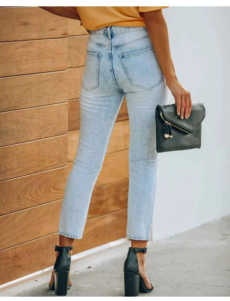 1081 - Ladies Slim Fit Long Denim Jeans | Wholesale OEM Private Label Factory