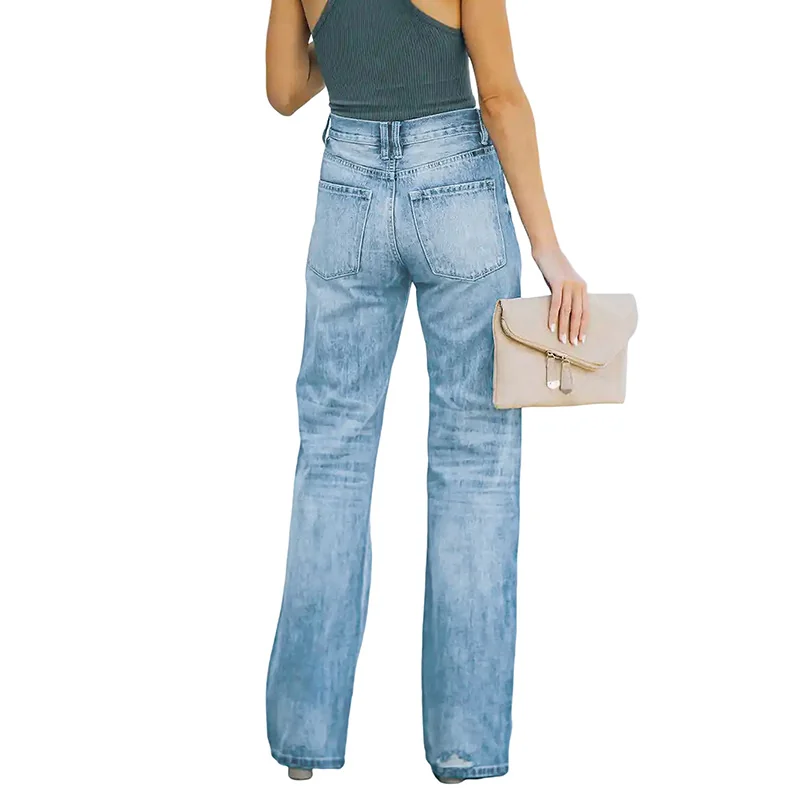 1086L – Ladies Straight Fit Long Denim Jeans | Wholesale OEM Private Label Factory