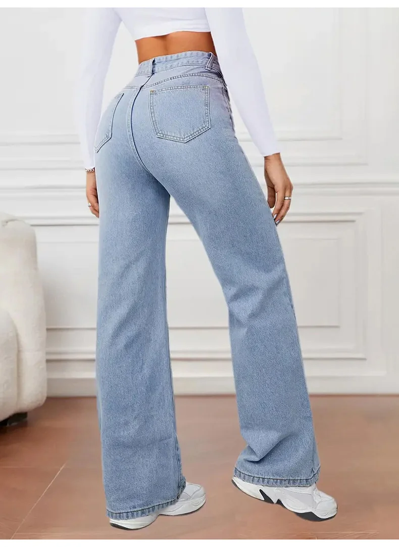 11215 - Ladies Straight Fit Long Denim Jeans | Wholesale OEM Private Label Factory