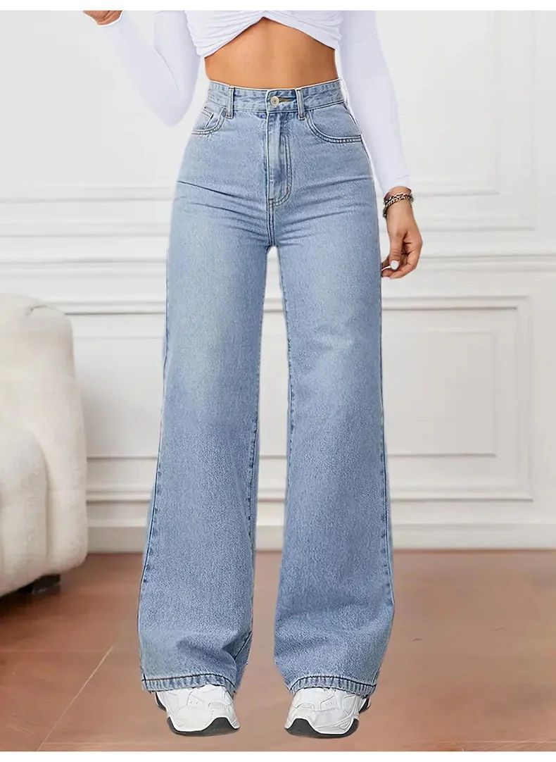 11215 – Ladies Straight Fit Long Denim Jeans | Wholesale OEM Private Label Factory