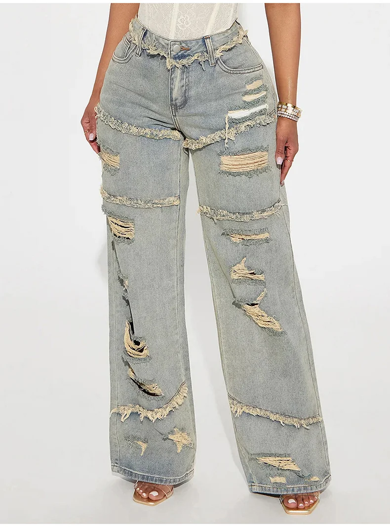 11229 – Ladies Straight Fit Long Denim Jeans | Wholesale OEM Private Label Factory