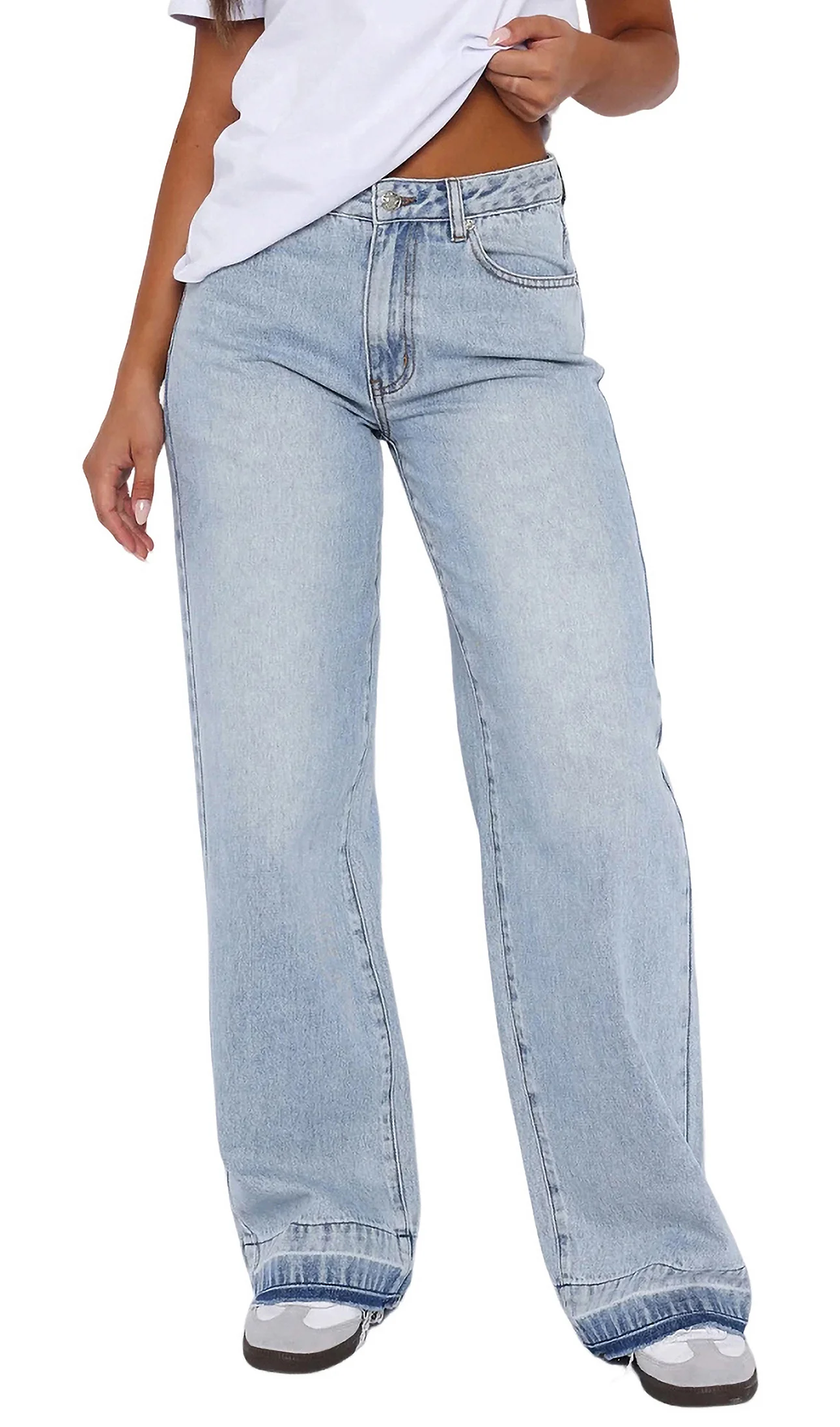 132 – Ladies Straight Fit Long Denim Jeans | Wholesale OEM Private Label Factory