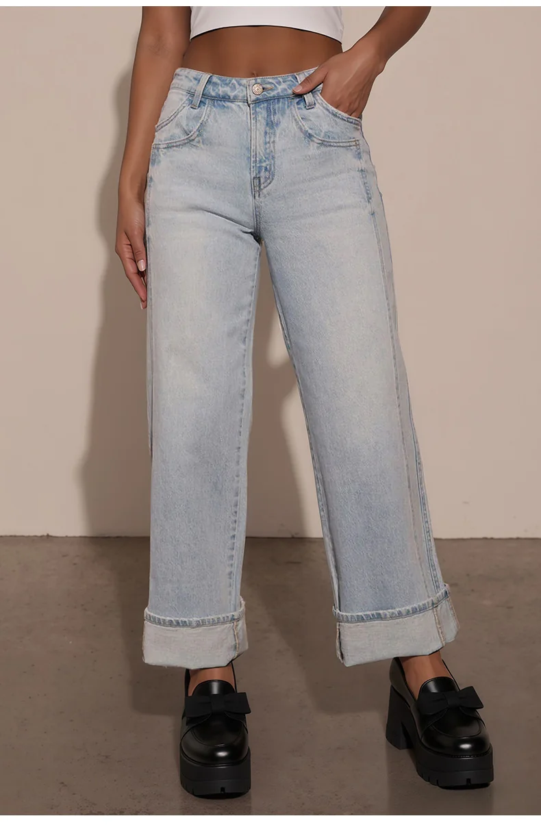 25-017 – Ladies Slim Fit Long Denim Jeans | Wholesale OEM Private Label Factory