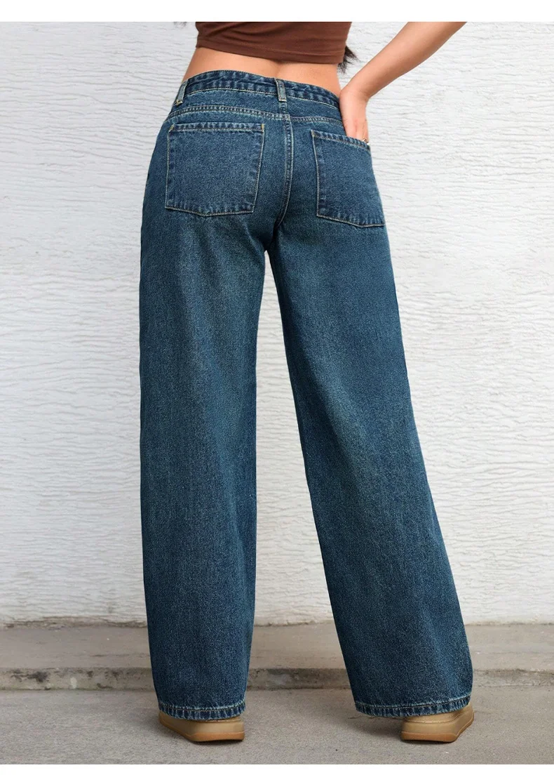 25-048 - Ladies Straight Fit Long Denim Jeans | Wholesale OEM Private Label Factory