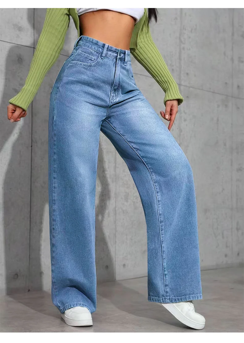 25-052 – Ladies Straight Fit Long Denim Jeans | Wholesale OEM Private Label Factory