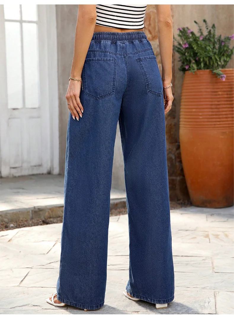25-057 - Ladies Straight Fit Long Denim Jeans | Wholesale OEM Private Label Factory
