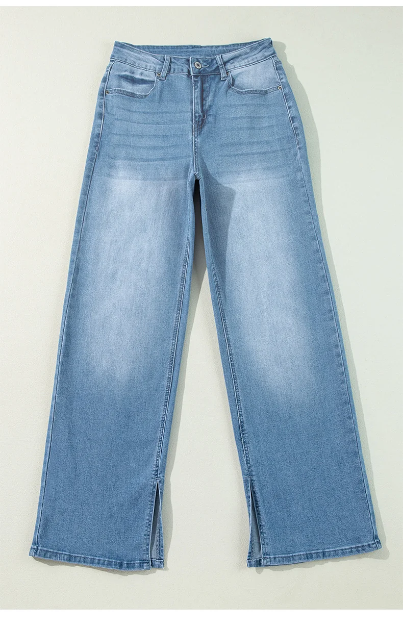 25-070 – Ladies Straight Fit Long Denim Jeans | Wholesale OEM Private Label Factory