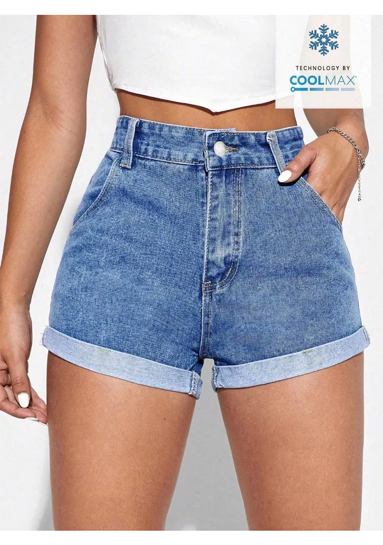 2604 – Ladies Straight Fit Denim Shorts | Wholesale OEM Private Label Factory