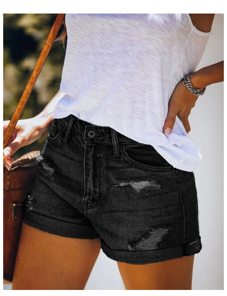 882 - Ladies Straight Fit Denim Shorts | Wholesale OEM Private Label Factory