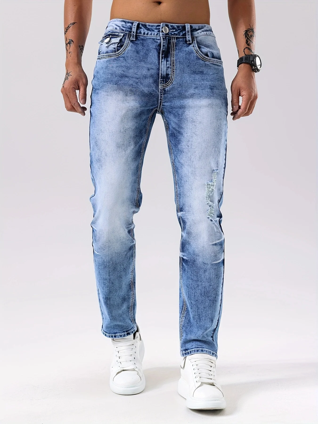 90850 – Mens Regular Fit Long Denim Jeans | Wholesale OEM Private Label Factory