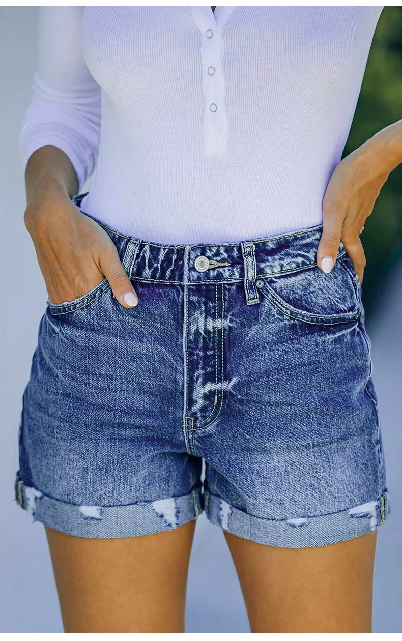 979 – Ladies Straight Fit Denim Shorts | Wholesale OEM Private Label Factory