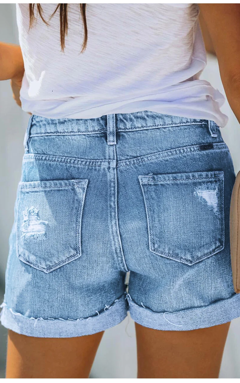 982 - Ladies Straight Fit Denim Shorts | Wholesale OEM Private Label Factory