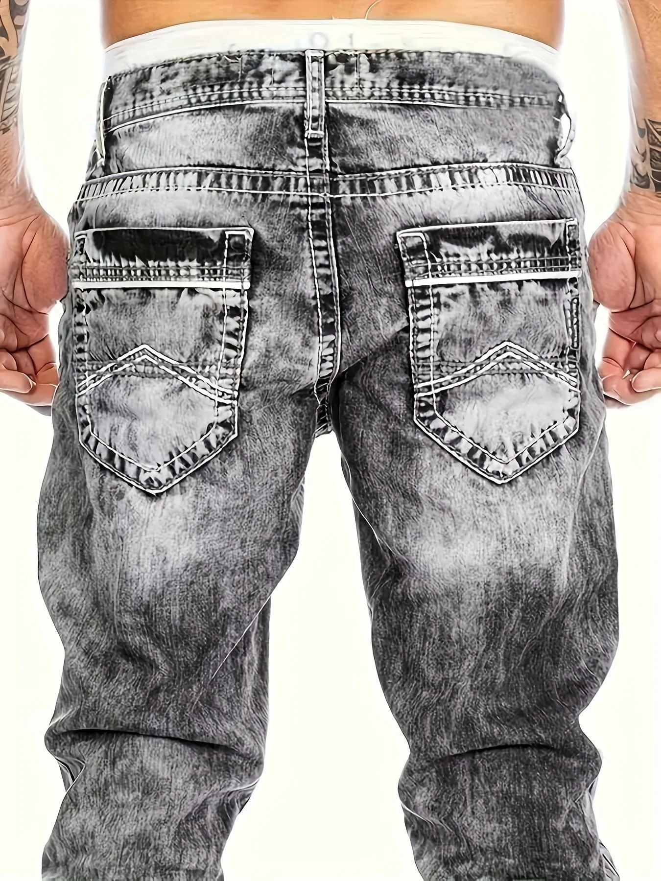 99008 - Mens Regular Fit Long Denim Jeans | Wholesale OEM Private Label Factory