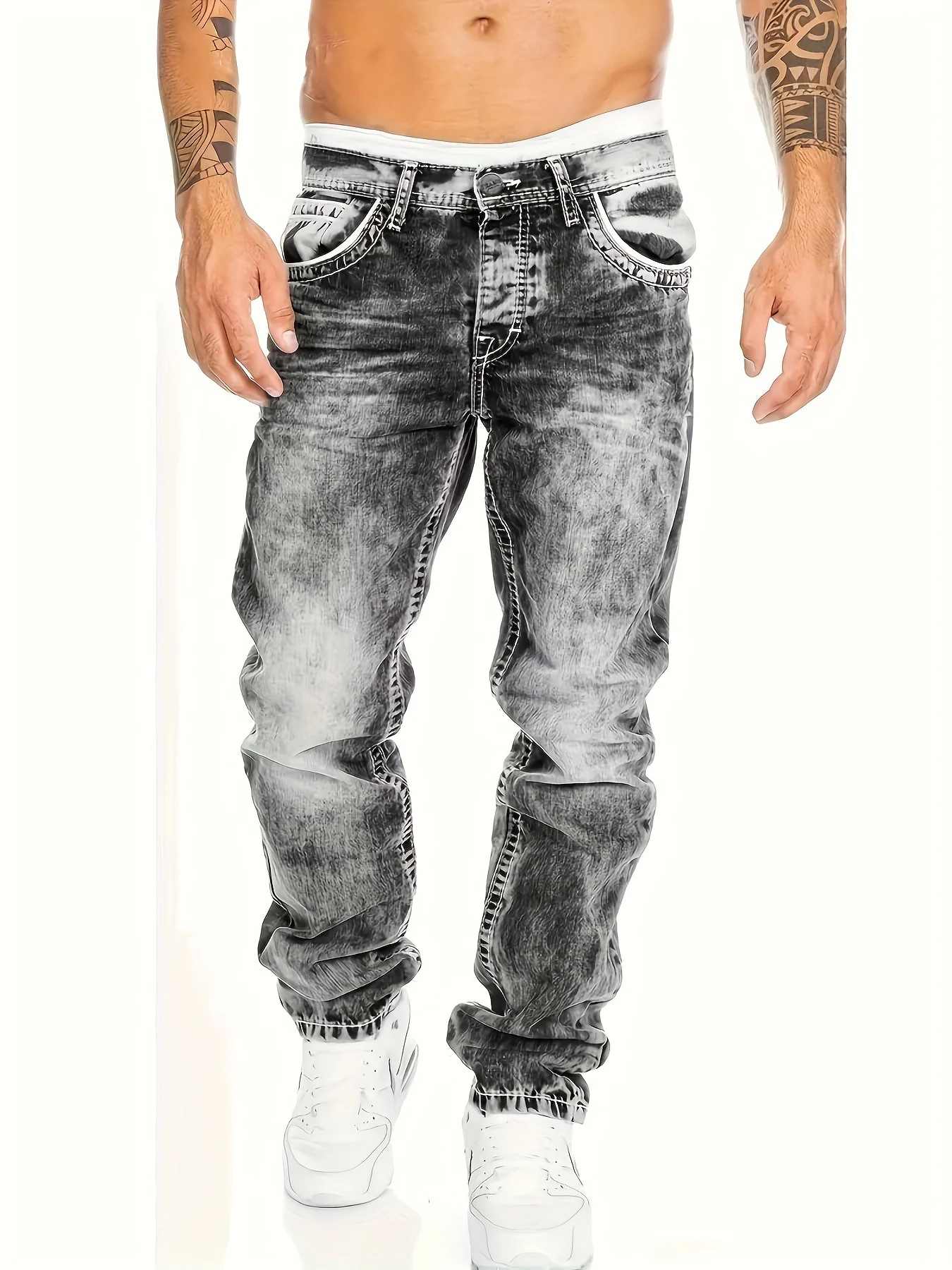 99008 – Mens Regular Fit Long Denim Jeans | Wholesale OEM Private Label Factory