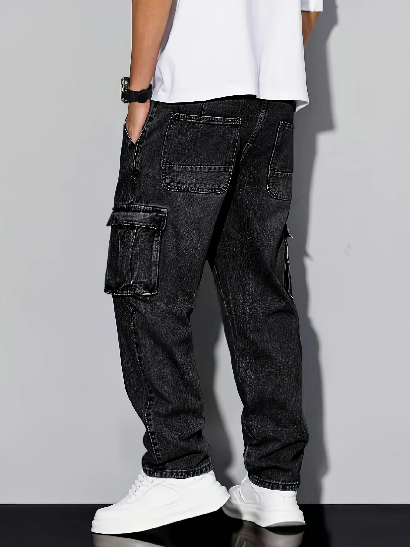 99042-BLK – Mens Black Regular Fit Long Denim Jeans | Wholesale OEM Denim Manufacturer