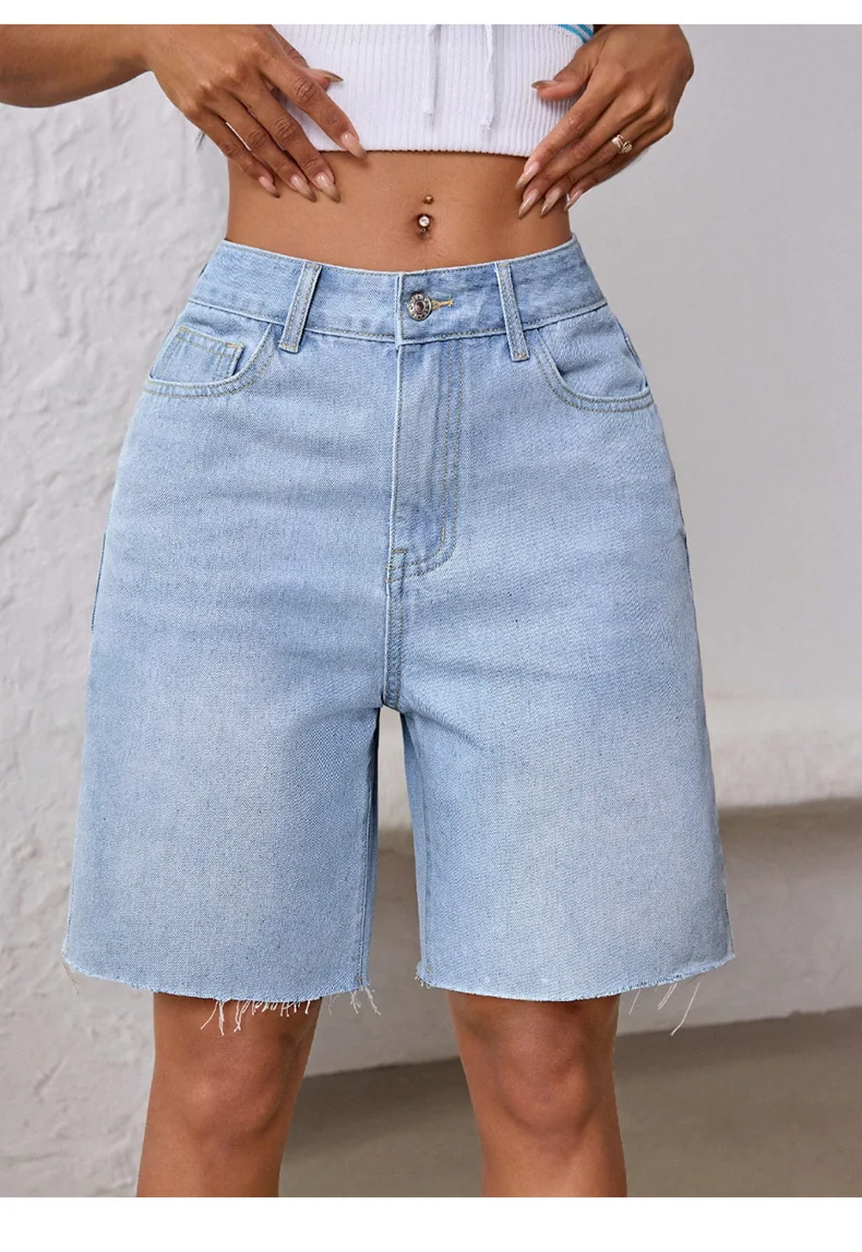 SL-2506 – Ladies Straight Fit Denim Shorts | Wholesale OEM Private Label Factory